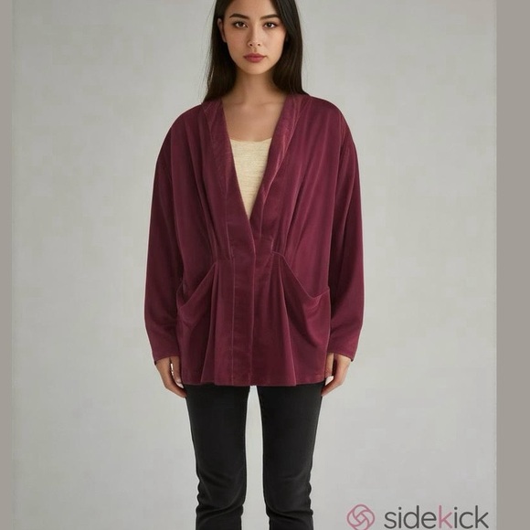 Anthropologie Esme Velvet Kimono Jacket Oversized Boxy XS - Picture 9 of 9